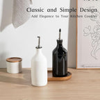 Sweejar Ceramic Olive Oil Dispenser Bottle Set, Opaque Oil Cruet Protects to - Image 2
