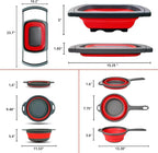 Set of 3 Red Food Strainer for Kitchen - Image 2