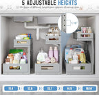2-Pack Under Sink Storage Organizer, Large 2-Tier Elegant Mesh Pull Out Shelf - Image 5
