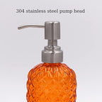 16 oz Diamond Pattern Glass Soap Dispenser, Kitchen and Bathroom Refillable - Image 4