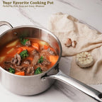4 QT Saucepan with Lid, 3-Ply Stainless Steel Stockpot, Induction Compatible - Image 6