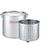 CONCORD 53 QT Stainless Steel Stock Pot w/Basket. Heavy Kettle. Cookware by ConcordCookware