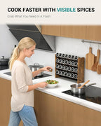 NESAPTO Spice Rack Organizer for Cabinet, Wood 4-Tier Vertical Seasoning - Image 4