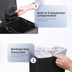 WLIVE 2 x 8 Gallon Dual Compartment Trash Can Stainless Steel, Pet-Proof Double - Image 4