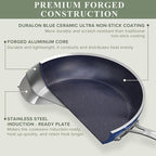 Nuwave Healthy Duralon Blue Ceramic Nonstick 12pc Cookware Set, Diamond Infused - Image 2