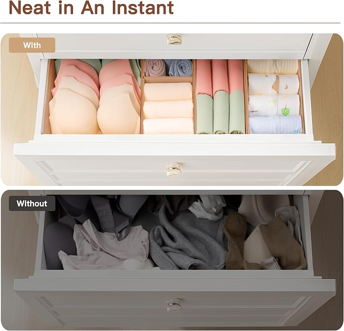 Criusia Drawer Organizer Clothes, 21 Pack Dresser Organizer - Image 6