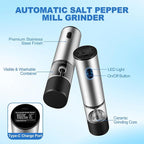 2 Pack Electric Salt and Pepper Grinder Set, Salt and Pepper Shakers - Image 4