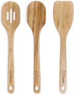 Chef Pomodoro Bamboo Cooking Utensils 3-Piece Set, Large 12.5-Inch Wooden by ChefPomodoro