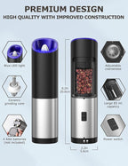 innhom Gravity Electric Salt and Pepper Grinder Set Battery Operated Salt - Image 2