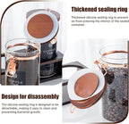 Glass Coffee Canister Set with Wooden Shelf, 2 Pack 45oz Airtight Food Storage - Image 6