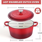 TeamFar Enameled Cast Iron Dutch Oven, 6 Quart Pot - Image 2