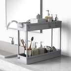SPACELEAD 2-piece Set Slim Storage Cart 3 Tier, Bathroom Organizer Rolling - Image 4