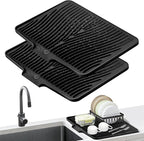 Silicone Dish Drying Mat for Kitchen Counter, Dish Drying Pad, Non-Slip Drain by COPLIB
