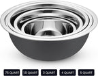 WHYSKO Stainless Steel Mixing Bowl Set, 10 Piece Stainless Steel Mixing Bowls - Image 5