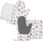 Christmas Winter Snowflake Oven Mitts and Pot Holders Set - Image 2