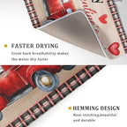 Valentine's Day Truck Dish Drying Mat 18x24 inch Love Heart Washable Absorbent - Image 3