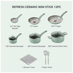 T-Fal Refresh Ceramic Nonstick Cookware Set, Oven Safe Up to 350ºF, Includes - Image 2