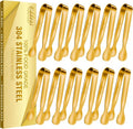 EDDEAS 12 PCS Small Serving Tongs, 4.3" Mini Gold Tongs, Coffee Bar, Tea Party by Eddeas