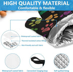 Colorful Paw Print Oven Mitts and Pot Holders Sets Heat Resistant 4Pcs - Image 3