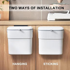 ELPHECO Hanging Trash Can with Lid 2.5 Gallon Kitchen Compost Bin - Image 4