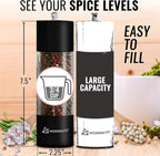 Manual Salt and Pepper Grinder Set of 2 | Large Round Salt and Pepper Shakers - Image 4