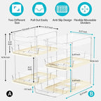 Delamu 2 Pack 3-Tier Bathroom Under Sink Organizers and Storage, Pull Out Clear - Image 2