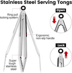 Chengu 12 Pack Stainless Steel Kitchen Tongs 7/9/12 Inches Food Serving Tongs - Image 3