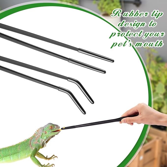 Lasnten 2 Pcs Extra Long Stainless Steel Reptile Feeding Tongs - Image 6