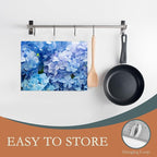 Blue Hydrangea Flower Dish Drying Mats 18x24 Inch, Dish Pad Drying Rack Mat - Image 3