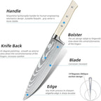 MDHAND Chef Knife Set with Roll Bag, High Carbon Stainless Steel Japanese - Image 3