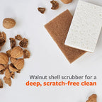 Full Circle Nutcase, Plant-Based Scrubber Sponges – Pack of 6 – 3 Walnut & 3 - Image 4