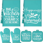 Sratte 6 Pcs Kitchen Decor Accessories Set Farmhouse Towels Pot Holders Oven by Sratte
