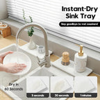 2PCS 10"x 5" Large Bathroom Sink Vanity Trays, Water Absorbing Diatomite Stone - Image 3
