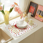 Valentines Day Dish Drying Mat 18 x 24 inch Red Hearts Decorative Drying Mats - Image 7