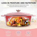 5.5 Quart Oval Enameled Cast Iron Dutch Oven Pot - Image 8