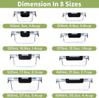 8 Pack Borosilicate Glass Food Storage Containers - Image 2