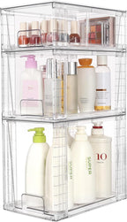 Vtopmart 6 Pack Clear Stackable Storage Drawers, Plastic Drawers - Image 4