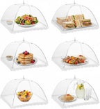 6 Pack Mesh Food Covers 17 Inch, Collapsible Umbrella Screen Covers by Winknowl