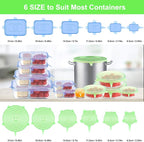 Silicone Stretch Lids for Food Storage in Fridge, 12 Pack Silicone Lids - Image 2