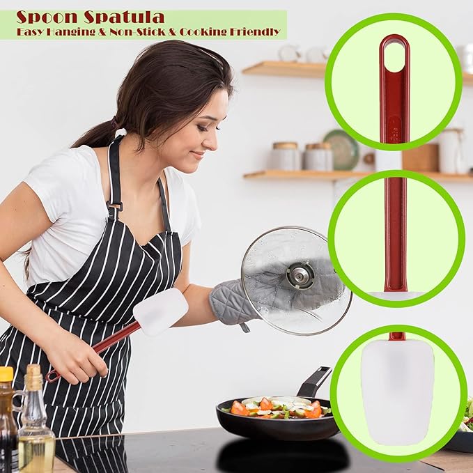 Commercial Spoonula Rubber Spatula Set, High Heat Spatula Spoon 9.5 Inches - Image 5