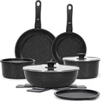 SODAY 15Pcs Pots and Pans Set Non Stick, Cookware Sets by SODAY
