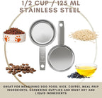 1/2 Cup Stainless Steel Measuring Cup | Sturdy Metal 125 ml | 125 cc | 4 oz | - Image 2