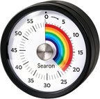 Searon Quiet Visual Timer with Magnet, Countdown Timer with Rainbow Disk and by Searon