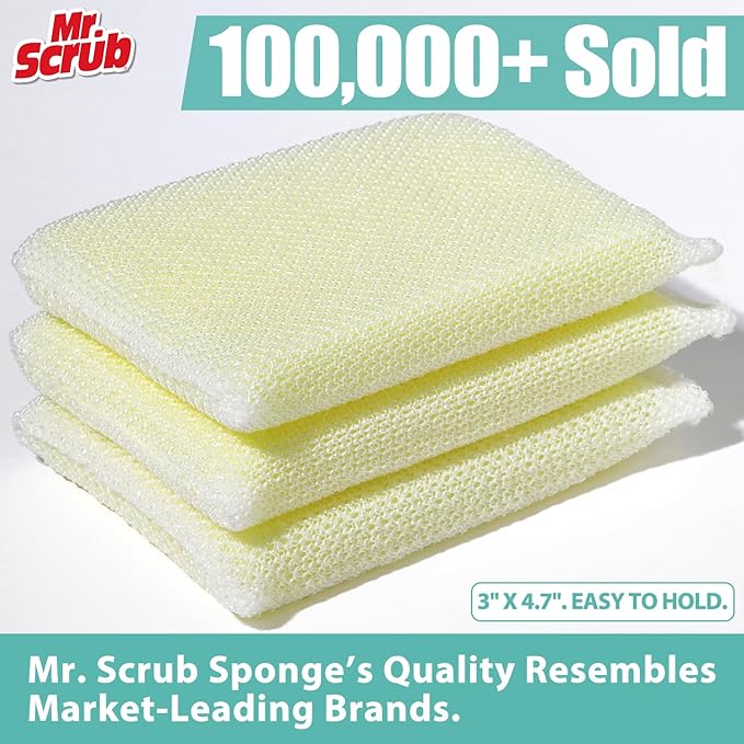 Sponges Kitchen Scrub Dish Sponge Scouring Pad, 96 Pads Cleaning Brush - Image 2