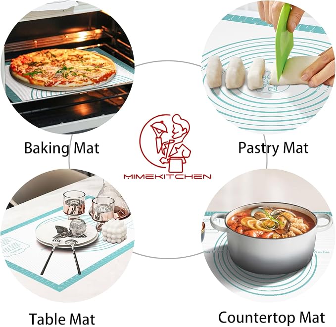 Silicone Pastry Mat for Dough Rolling, Silicone Baking Mat - Image 4