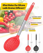 Kitchen Ladle Strainer Set of 2 Large Slotted Spoon - Image 2