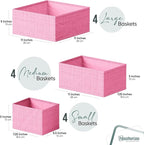 Drawer Organizer Clothes Set of 12 Pink - Image 2