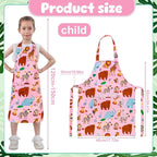 2 Pack Kids Apron, Cute Cooking Aprons, Waterproof Art Apron - Image 2