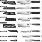 MDHAND Chef Knife Set with Roll Bag, High Carbon Stainless Steel Japanese - Image 2