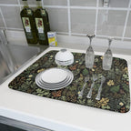 Black Green Botanical Dish Drying Mat - Image 6